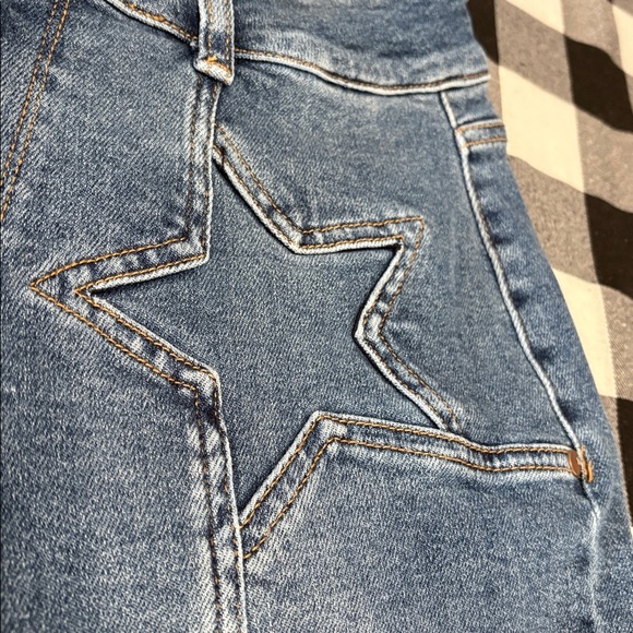 Judy Blue High Waist Double Button Star Front Seam Wide Leg Denim Jeans 14W x 32 - Picture 6 of 15